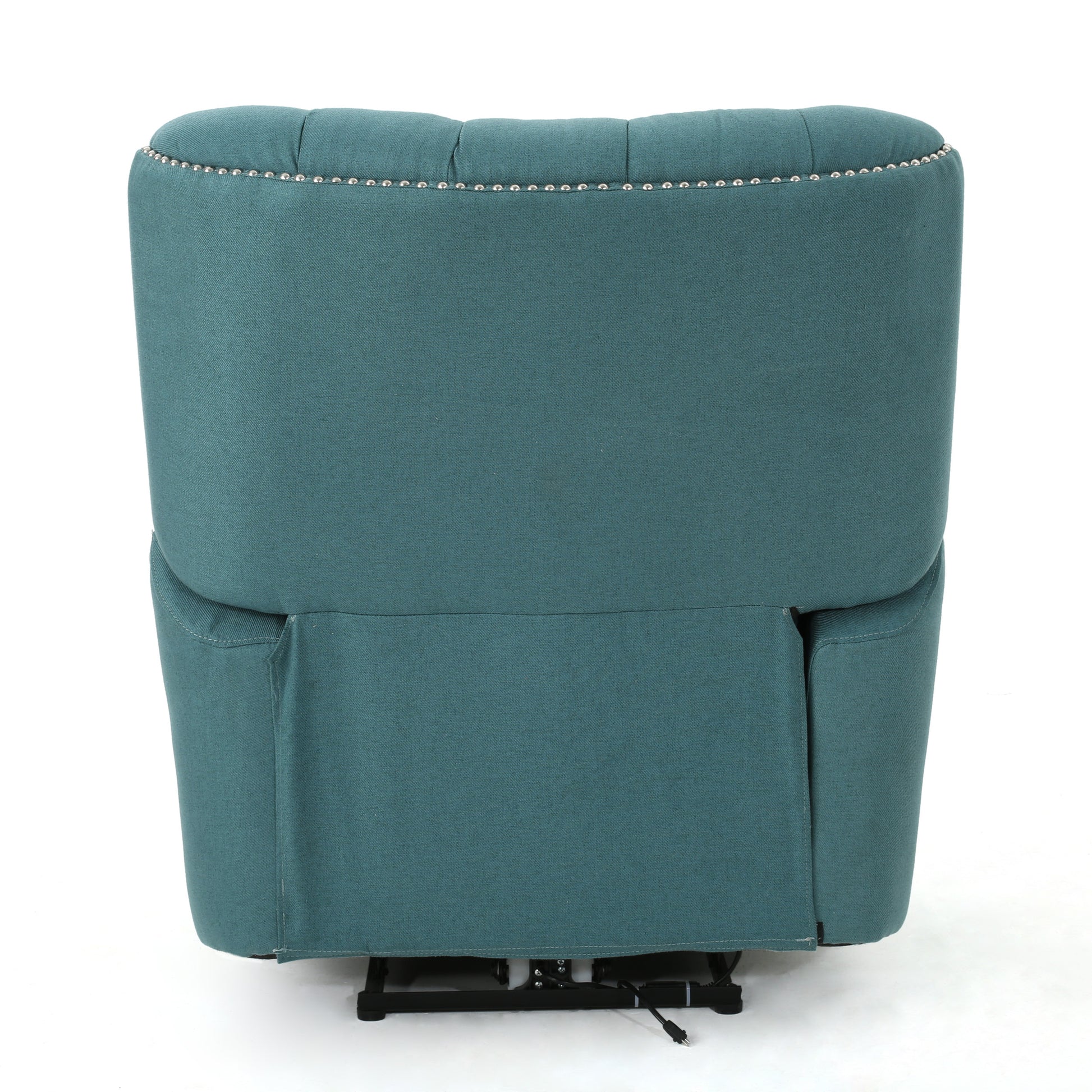 Indulge In Supreme Comfort: Electric Recliner Chair With Elegant Copper Accents And Soft Teal Upholstery Teal Fabric