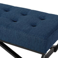 Navy Blue Ottoman Navy Blue Fabric