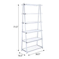 White And Chrome Bookshelf With 6 Shelves 6 White Vertical Wood Metal