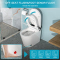 Smart Toilet With Bidet Built In, Auto Open & Close, Elongated Heated Seat, Foot Sensor Flush, Led Display, Warm Water Wash, Dryer, Night Light White Ceramic