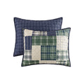 3 Piece Reversible Printed Quilt Set Green Navy King Cal King Green Navy Microfiber