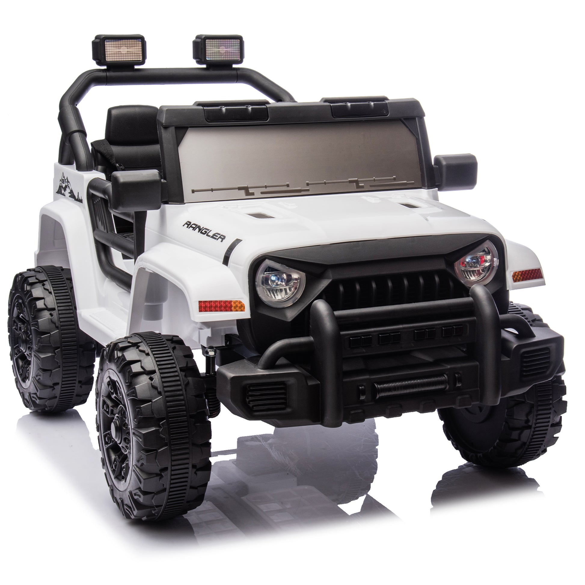 12V Kids Ride On Electric Car W Parents Control,Dual Drive, Four Wheel Suspension,With Music,Bluetooth,Mp3,Usb,With Headlights, Steering Wheel Quick Release,Slow Start For Kids Aged 2 4. Tan