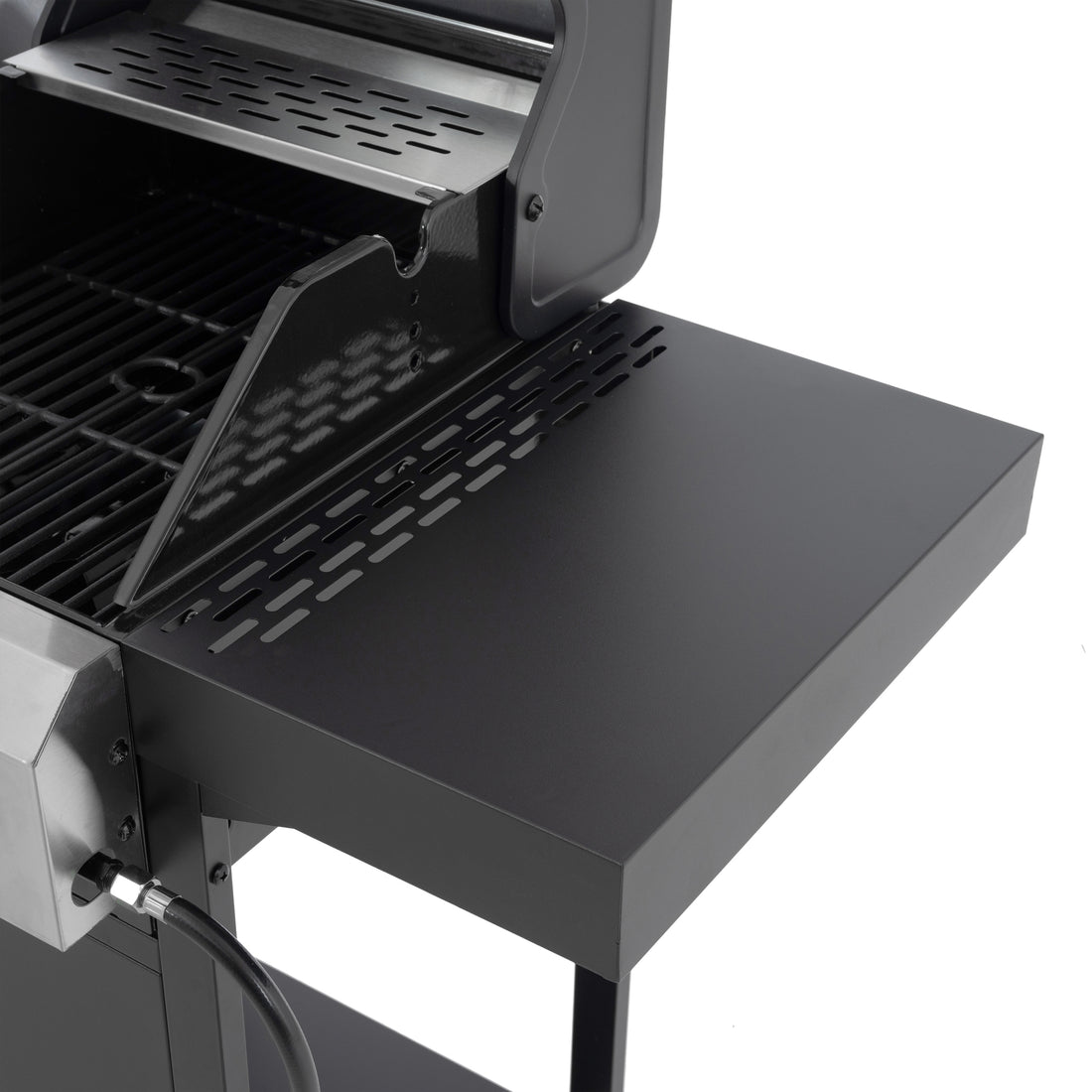 2 2 Multi Function Burner Gas Grill And Griddle Combo With Cover For Outdoor Cooking While Camping Or Tailgating Bbq,Frying,Pizza. Black And Silver Stainless Steel