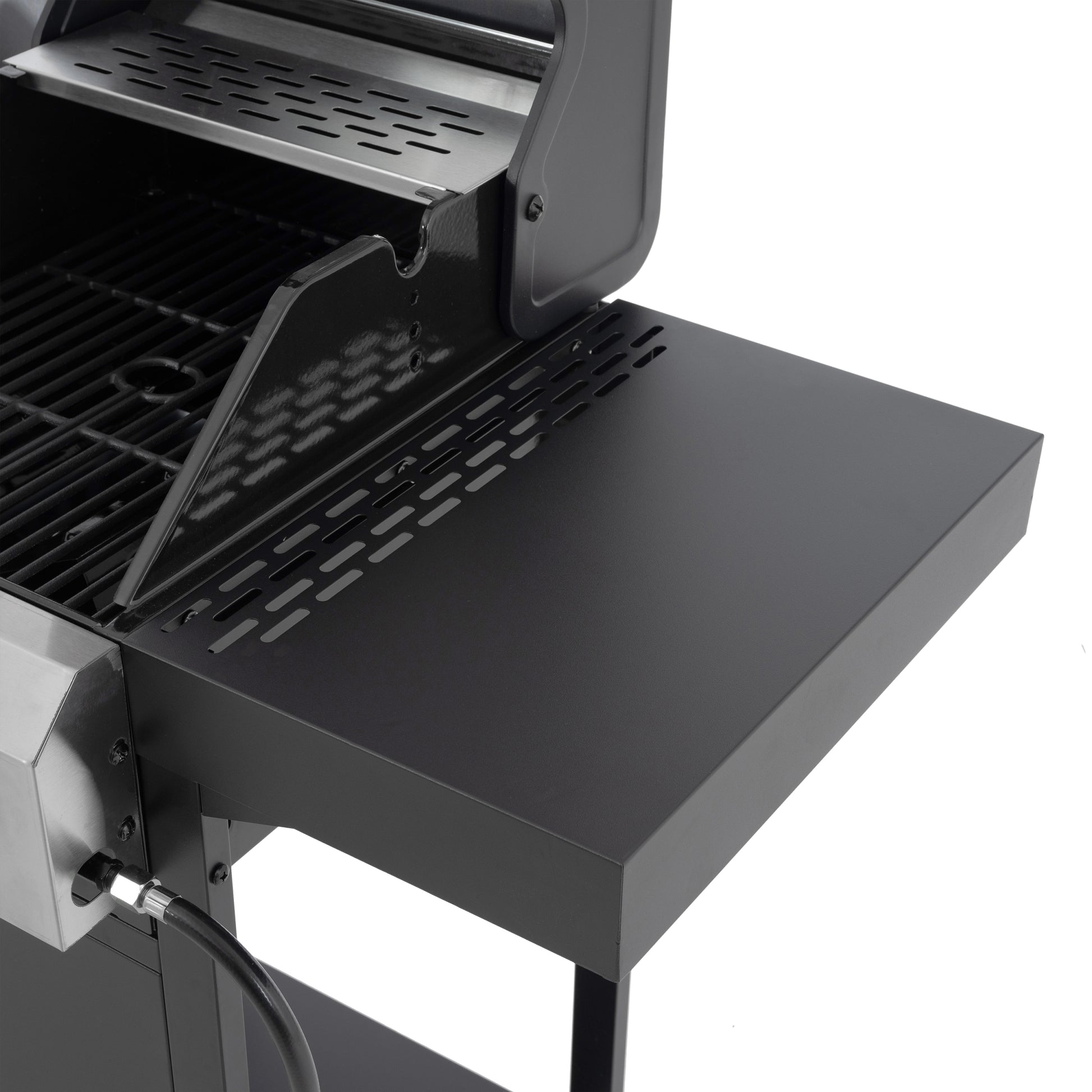2 2 Multi Function Burner Gas Grill And Griddle Combo With Cover For Outdoor Cooking While Camping Or Tailgating Bbq,Frying,Pizza. Black And Silver Stainless Steel