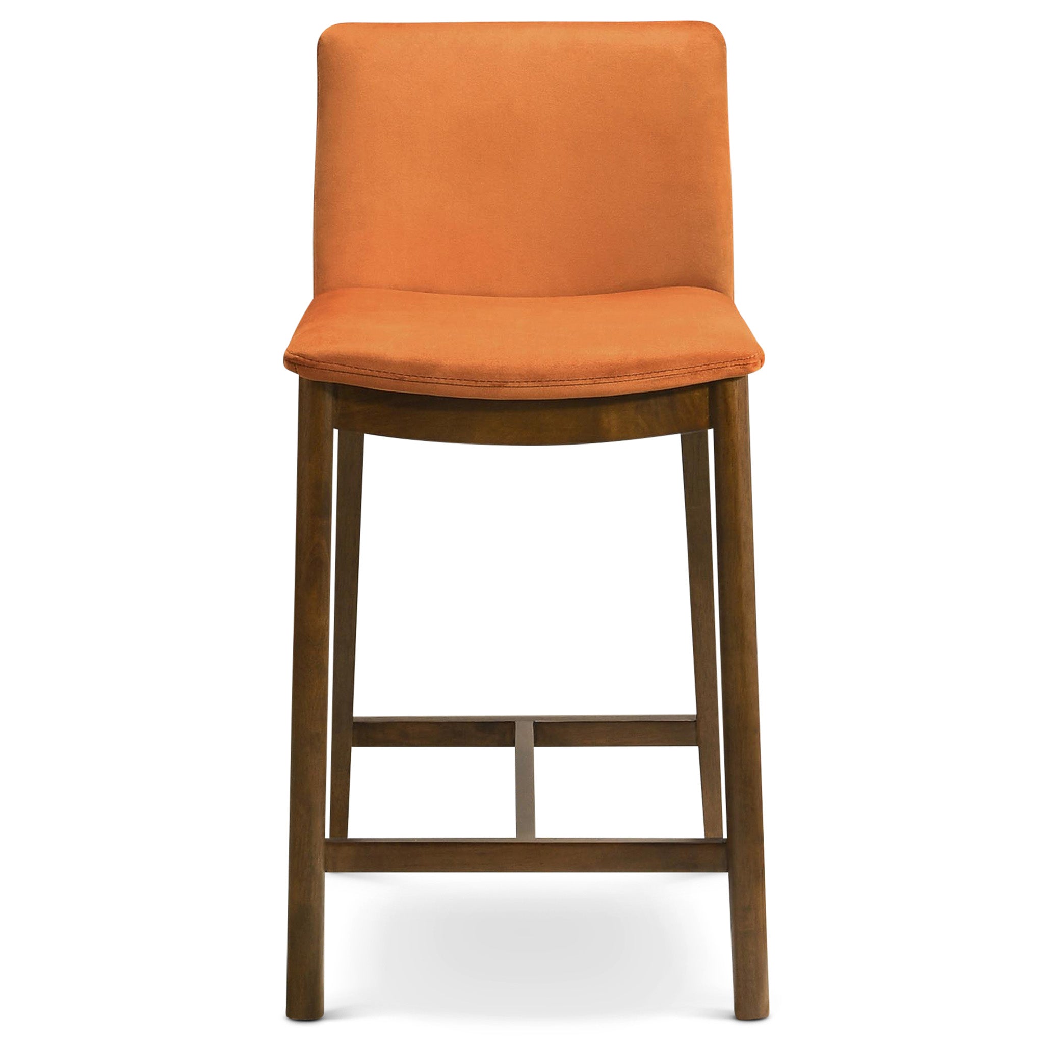 Shannon Counter Chair In Burnt Orange Velvet Solid Brown,Burnt Orange Dining Room Wipe Clean Bar Stools Solid Wood,Velvet