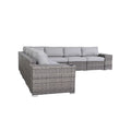 Minnesota 9 Piece Sectional Sofa Set With Cushions Fully Assembled Grey Mix Wicker