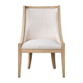 Upholstered Dining Chair With Trim Beige Natural Upholstered