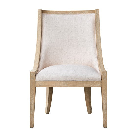 Upholstered Dining Chair With Trim Beige Natural Upholstered
