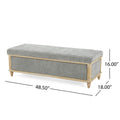 Osgood Gray Storage Ottoman Gray Wood Fabric