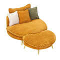 65.00 Inches Long, Corduroy Sofa Fabric, With Three Matching Pillows And Two Spacious And Comfortable Seats, For Apartment Office Living Room Yellow Yellow Corduroy 2 Seat