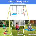 Indoor Outdoor Metal Swing Set With Safety Belt For Backyard Multicolor Steel