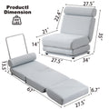 Single Sofa Chair Foldable Single Sofa Bed With Pillow,Portable Foldable Sofa Bed,Leisure Sofa Chair,Easy To Store,Made Ofand Wearable Linen Light Grey Blue Primary Living Space Modern Foam Linen