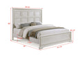 Transitional 1Pc King Panel Bed Modern Aesthetics White Cream Solid Wood Wooden Bedroom Furniture Box Spring Required King Cream White Wood Transitional Panel Wood Fabric