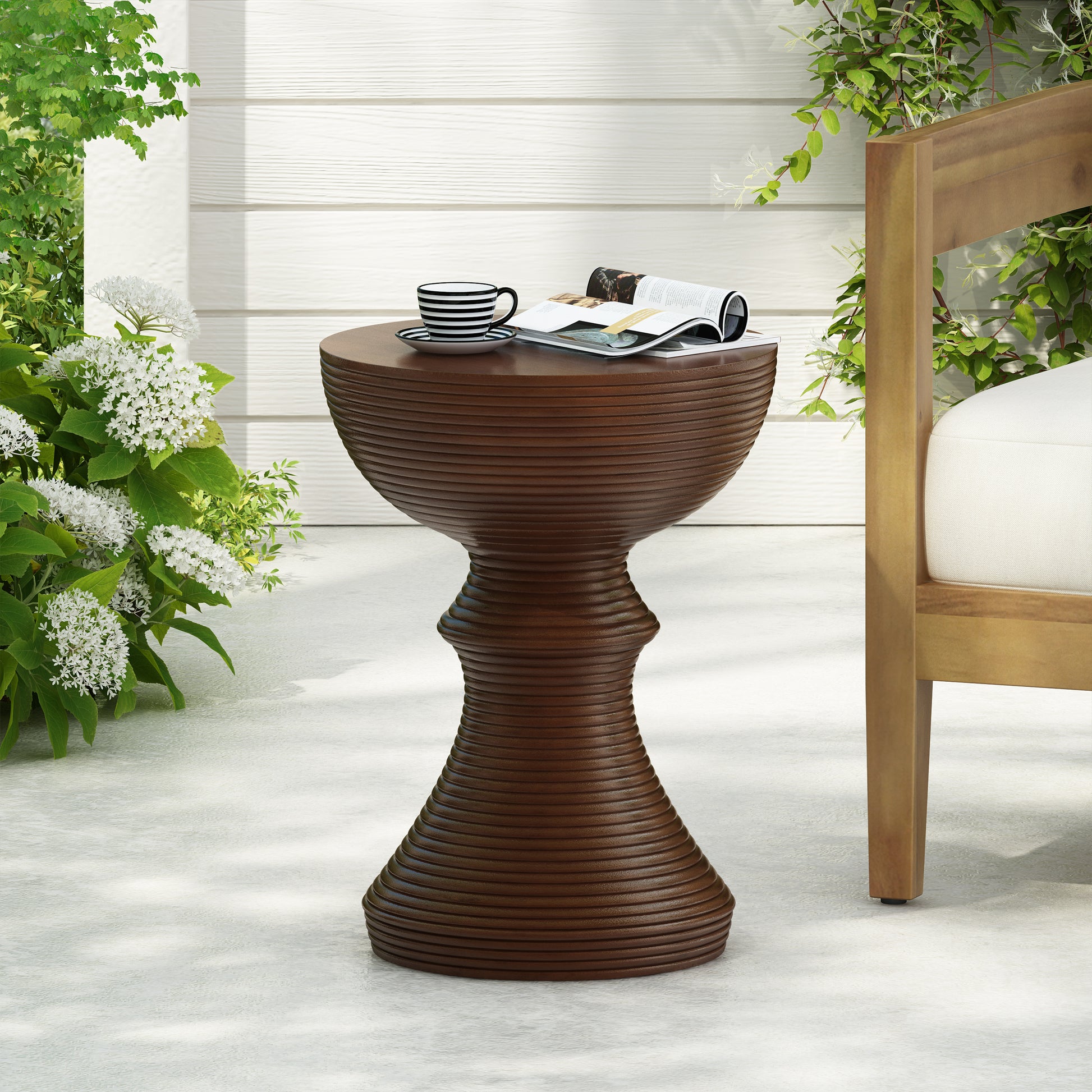 Semicircle Side Table Natural Concrete