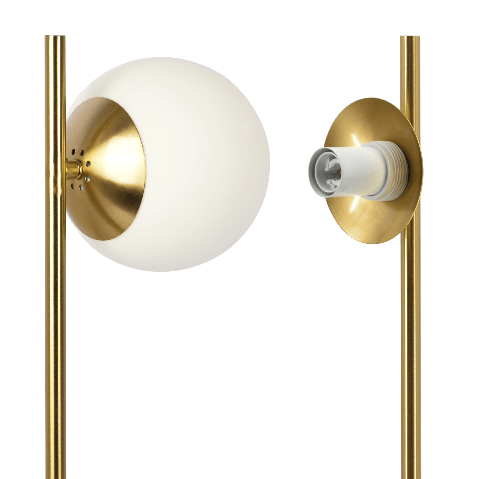 Ethereal Modern Small Brass Metal Table Lamp, Desk Lamp Fixture With White Glass Globe Shade Frosted Glass Gold Glass,Glass Metal,Metal