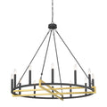 12 Steel Dimmable Candle Style Wagon Wheel Chandelier Ul Certified Antique Brass Black Ceiling Lights Steel Metal