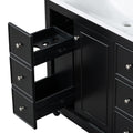 Contemporary Black Bathroom Vanity Cabinet 36X18X34 Inches, 4 Drawers & 1 Cabinet Door, Multipurpose Storage, Resin Integrated Sink, Adjustable Shelves, Solid Wood Frame With Mdf Black Bathroom