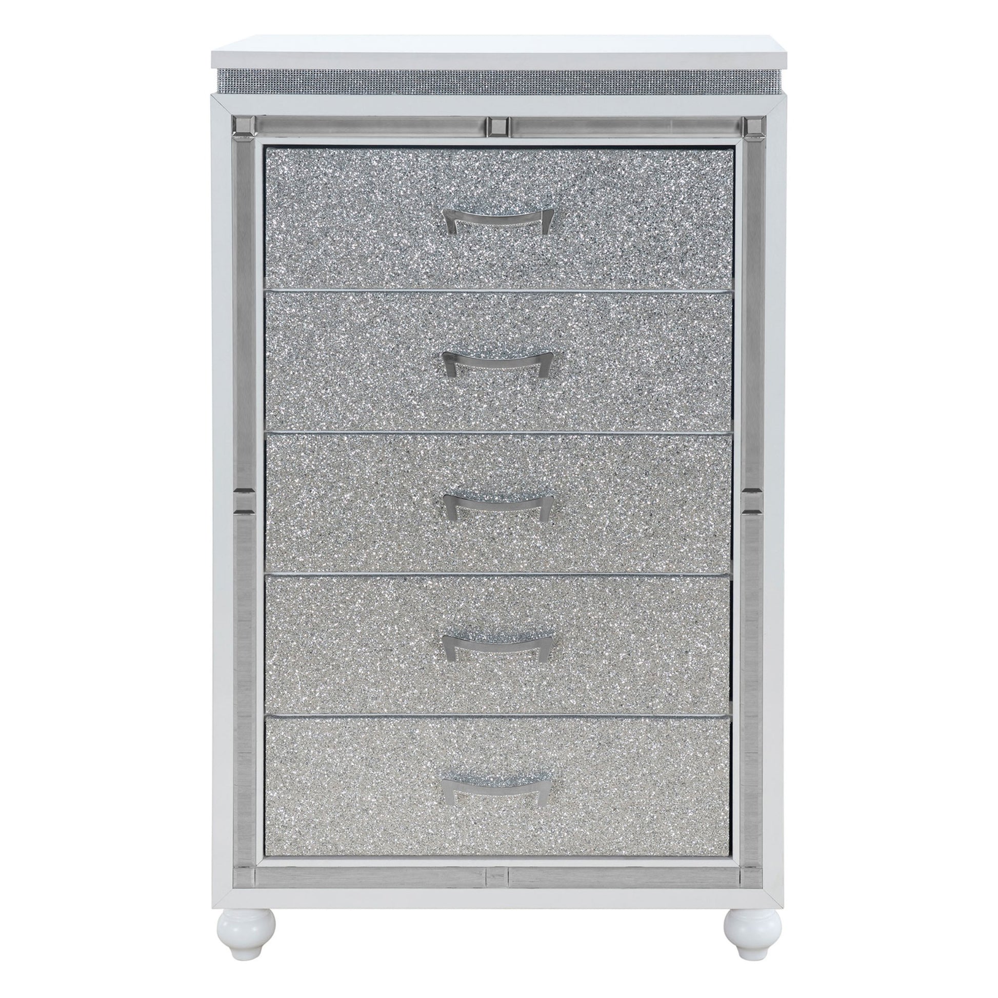 Maloise White Chest White Solid Wood Mdf