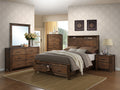 Oak Finish 1Pc Chest Of Drawers Wooden Texture 5X Drawers Storage Bedroom Furniture Oak Bedroom Contemporary,Modern,Transitional Rubberwood Particle Board Mdf,Rubber Wood