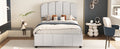 Twin Size Upholstered Bed With 2 Storage Drawers,Wood Slat Support, Beige Twin Beige Upholstered