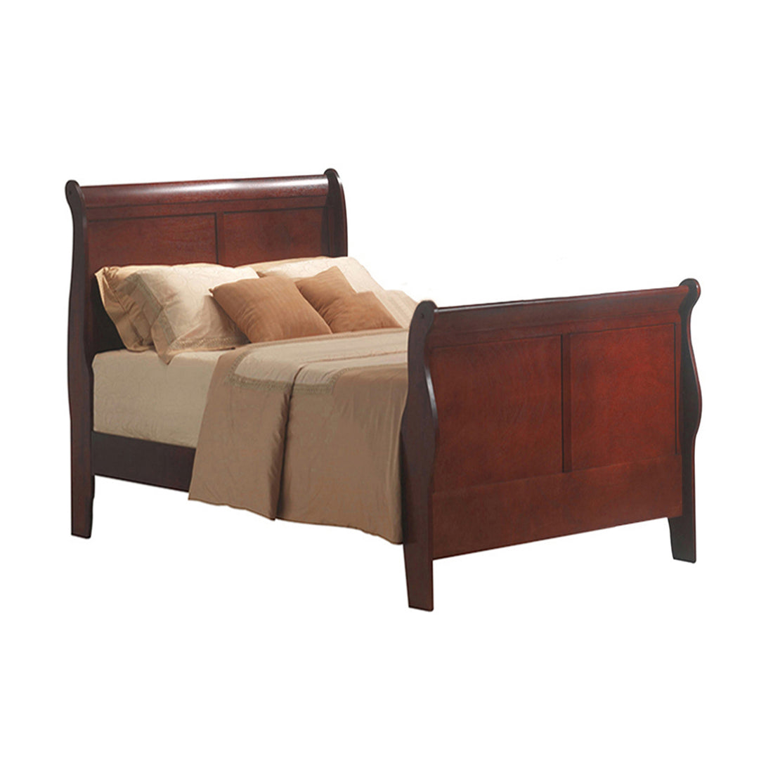 Cherry Twin Bed Box Spring Required Twin Cherry Wood Brown Wood