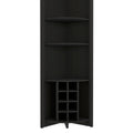 Essential Corner Bar Cabinetthree Shelves, Eight Built In Wine Rack, Two Side Shelves Black Primary Living Space Modern Shelves Included Particle Board