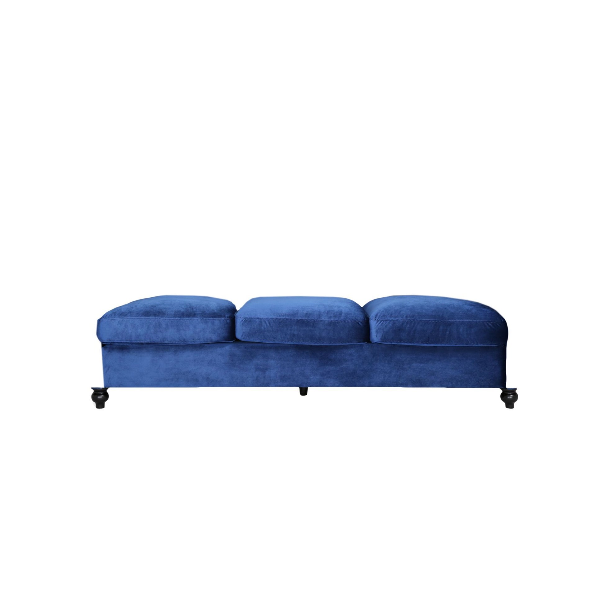 Classic 3 Seater Velvet Sofa In Navy Blue, Offering Timeless Elegance And Luxurious Comfort For Your Living Space, Featuring Plush Upholstery For Ultimate Relaxation And Stylish Entertaining Navy Blue Velvet Wood Primary Living Space Medium Soft Tight