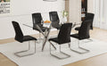 Table And Chair Set.Large Minimalist Rectangular Glass Dining Table For 6 8 With 0.39