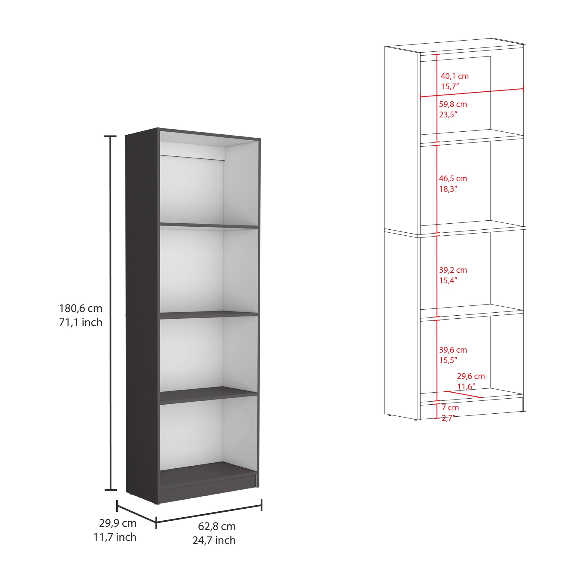 Hialeah 3 Piece Home Bookcase Set, 74" Wide With 10 Shelves And Two Double Door Cabinetliving Room Set Matt Gray White Multicolor Particle Board