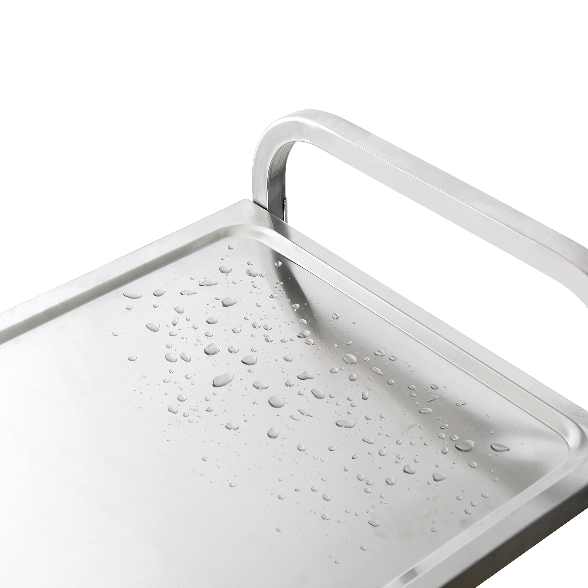 3 Tier Stainless Steel Cart, Serving Cart With Wheels, Restaurant, Household, Service Trolley, 360 Rotation Storage Cart With Locking Wheels 37.4 * 19.2 * 36.6'' L*W*H Rolling Kitchen Food Cart White Silver Stainless Steel