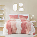 Ombre Shaggy Faux Fur Comforter Set King Multicolor Polyester