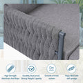 6 Pieces Aluminum Patio Furniture Set, Modern Metal Outdoor Conversation Set Sectional Sofa With Removable Olefin Extra Thick Cushions 5.9