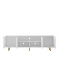 White Modern Tv Stand Fluted 68