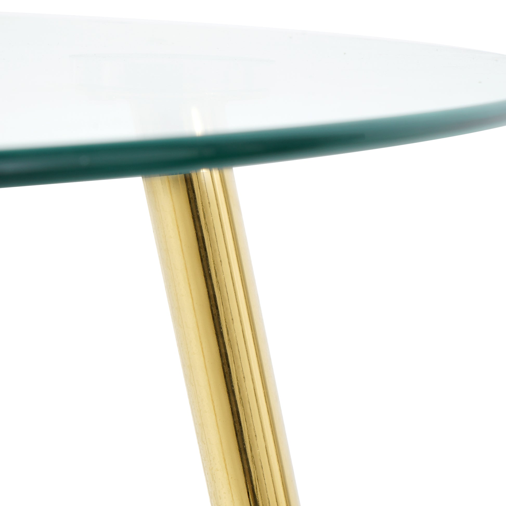 Modern Simple Glass Table, High Quality Tempered Glass Metal Material, Gold Plated Table Legs, Suitable For Restaurant Kitchen Set Of 1 Gold Round Glass