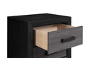 Soluto Grey And Black Nightstand Black Gray Solid Wood Mdf