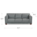 Marshall Leather 3 Seater Sofa Slate Memory Foam Genuine Leather 3 Seat