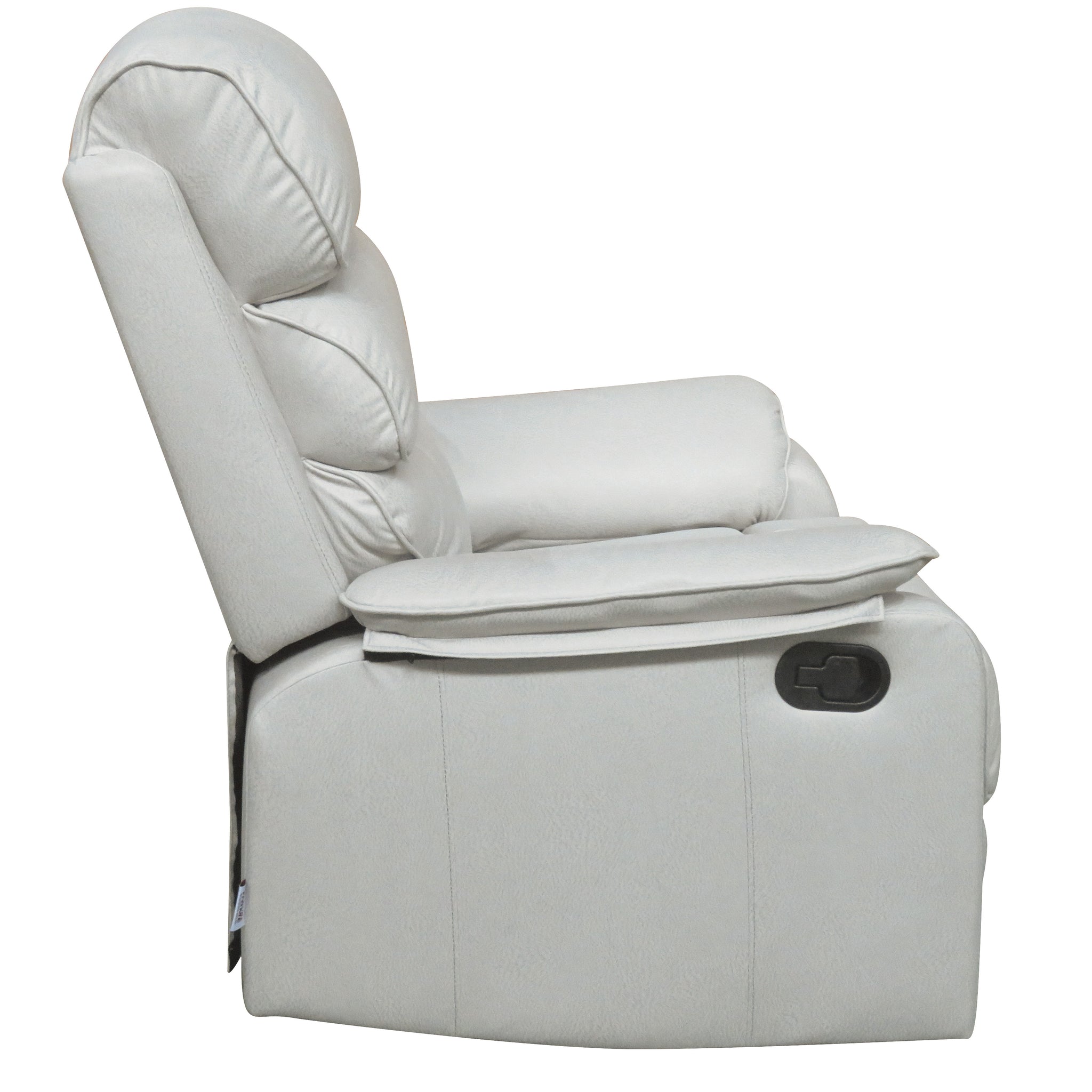 Modern Soft And Faux Leather Manual Recliner Chair Beige Faux Leather