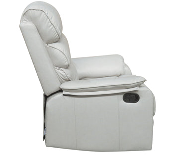 Modern Soft And Faux Leather Manual Recliner Chair Beige Faux Leather