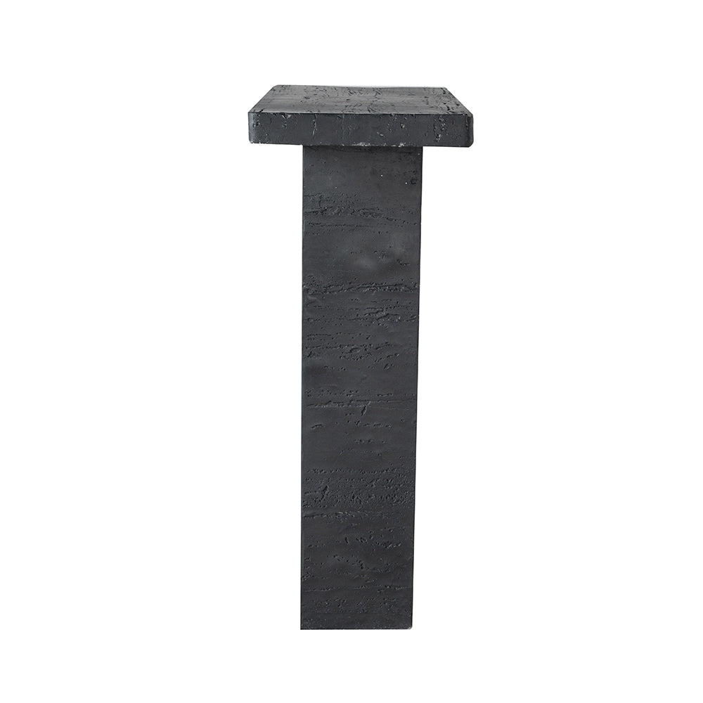 35.5X14X35.5" Black Square Coffee Table With Pedestal Base Black Primary Living Space Contemporary,Industrial,Minimalist,Modern,Ultra Modern Magnesium Oxide