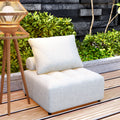 Outdoor Modular Sofa, With Aluminum Structure, Support Cushion And Back Cushion Cover Removable, Fade Resistant, Waterproof Sofa Cover Included,Beige The Ratebased On A Single Piece Beige Aluminium 1 Seat