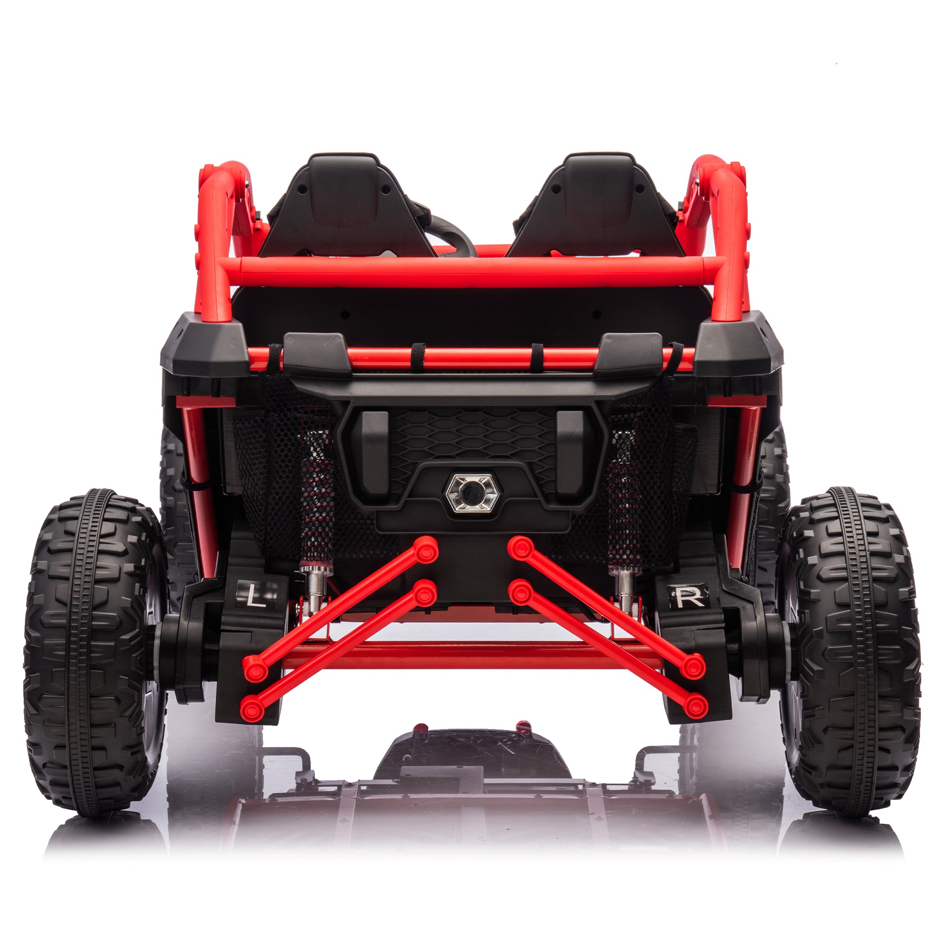 24V Two Seater Kids Ride On Utv W Parents Control,20In Seat Width,400W Super High Power,Four Wheel Suspension,Bluetooth,Mp3,Usb,Led Light,Horn,Rear Storage Space,Speeds 3.73 4.97Mph For Kids Aged 3 . Red 100 149 Lbs Polypropylene