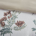 7 Piece Printed Seersucker Comforter Set With Throw Blanket Taupe Blush Full Queen Multicolor Polyester