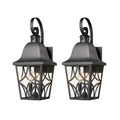 Outdoor Wall Light Fixtures, Waterproof Exterior Wall Sconce Porch Lights, Matte Black Outdoor Wall Lantern With Clear Glass, Outside Wall Mount Lighting For House, Garage, Front Door 2 Pack Black
