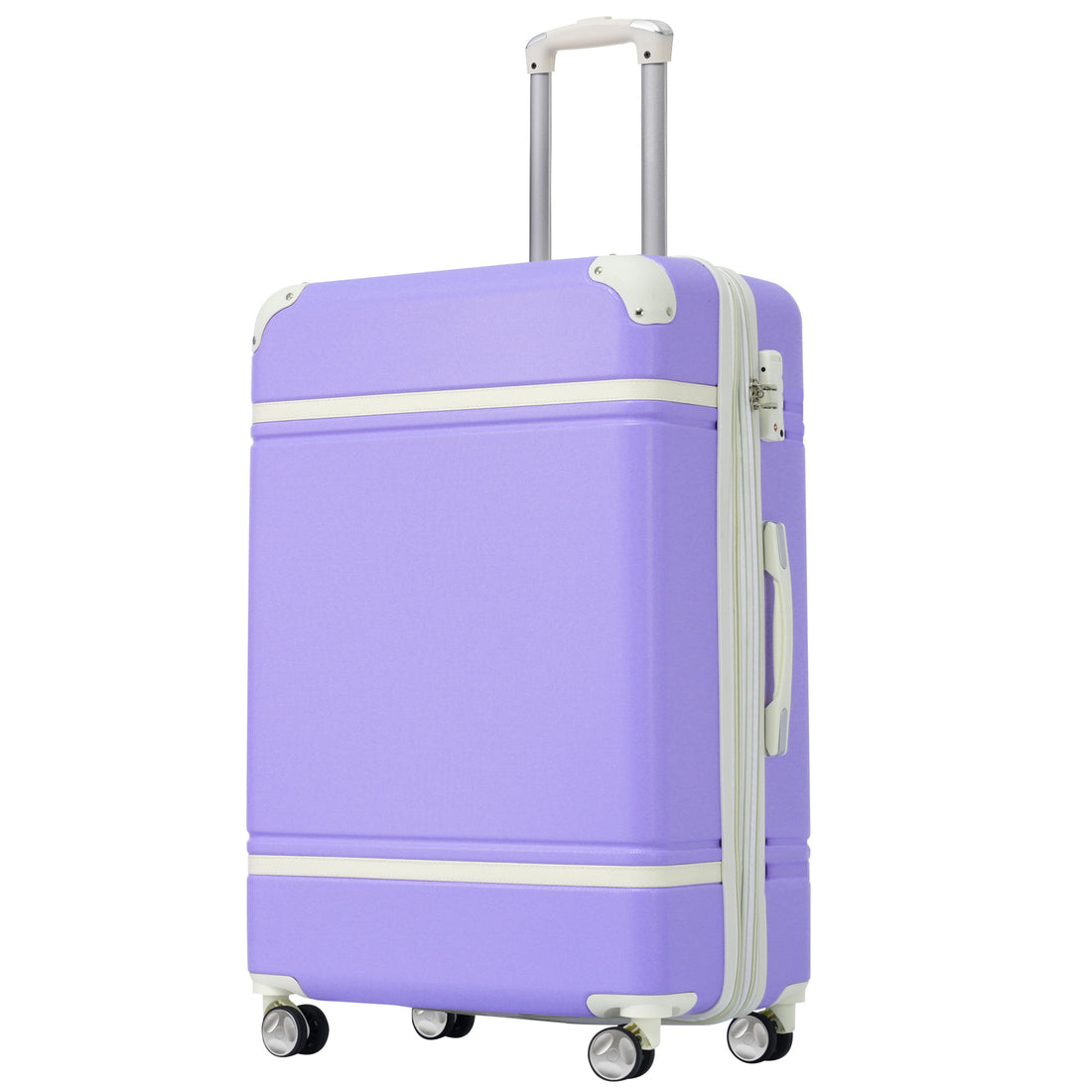 Hardshell Luggage With Tsa Lock24" Expandable Lightweight Suitcase With Spinner Wheels, Single Vintage Luggage,Purple Purple Abs