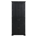 Bathroom Storage Cabinet With Doors And Drawer, Multiple Storage Space, Adjustable Shelf, Black Black Mdf