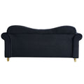 82.68'' Mid Century Modern Velvet Couch Chesterfield Sofa For Living Room,Hotel,Guest Room,Waiting Room, Black Color Black Velvet Wood Primary Living Space Medium Soft Tufted Back Modern Rolled Arms