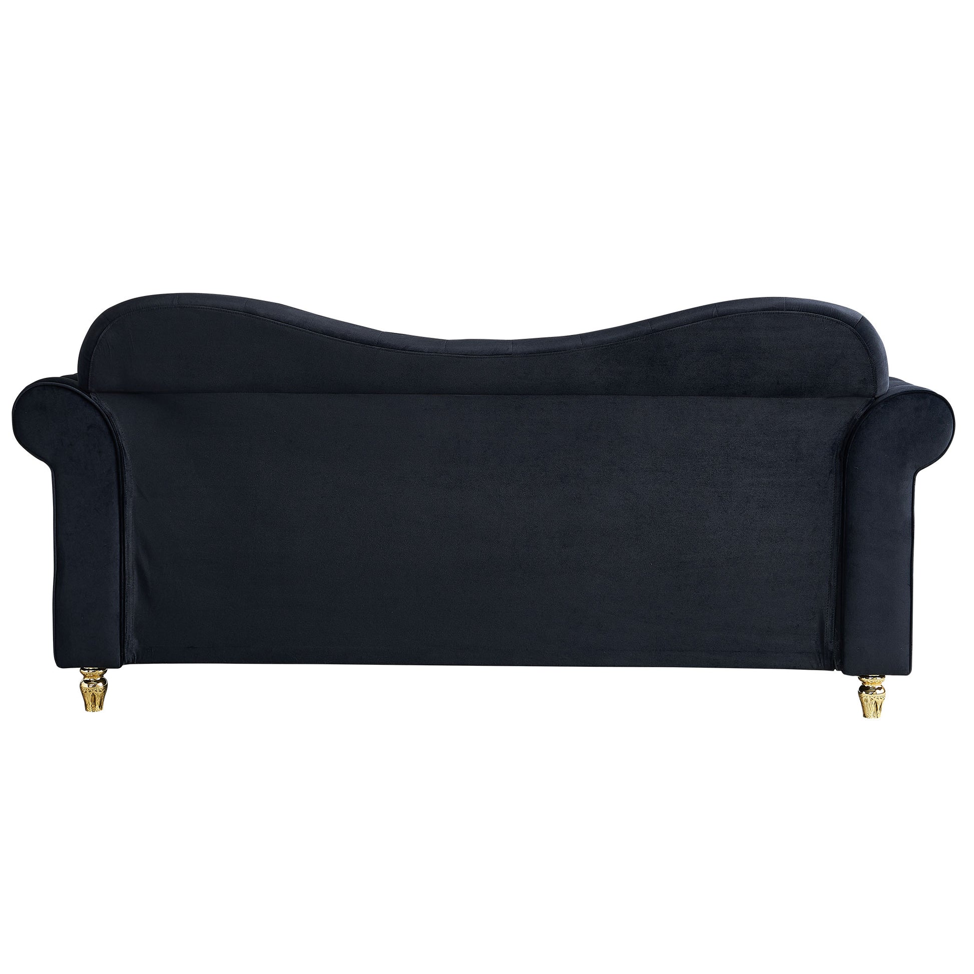 82.68'' Mid Century Modern Velvet Couch Chesterfield Sofa For Living Room,Hotel,Guest Room,Waiting Room, Black Color Black Velvet Wood Primary Living Space Medium Soft Tufted Back Modern Rolled Arms