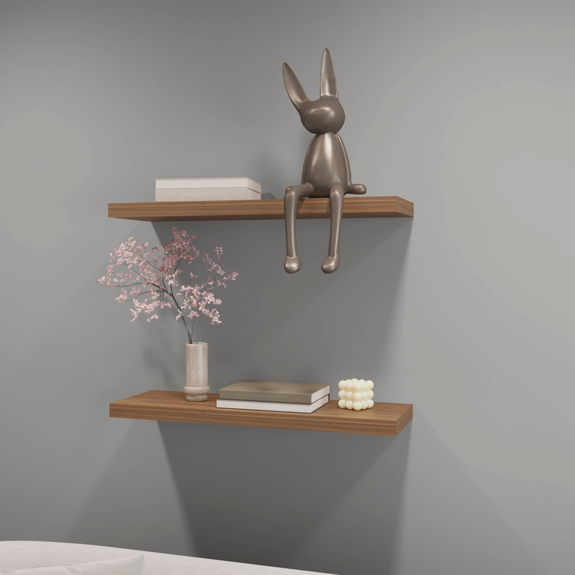Iva Floating Shelf In Melamine, Mahogany Mahogany Floating Primary Living Space Modern Pine Wall Mounted Particle Board Melamine