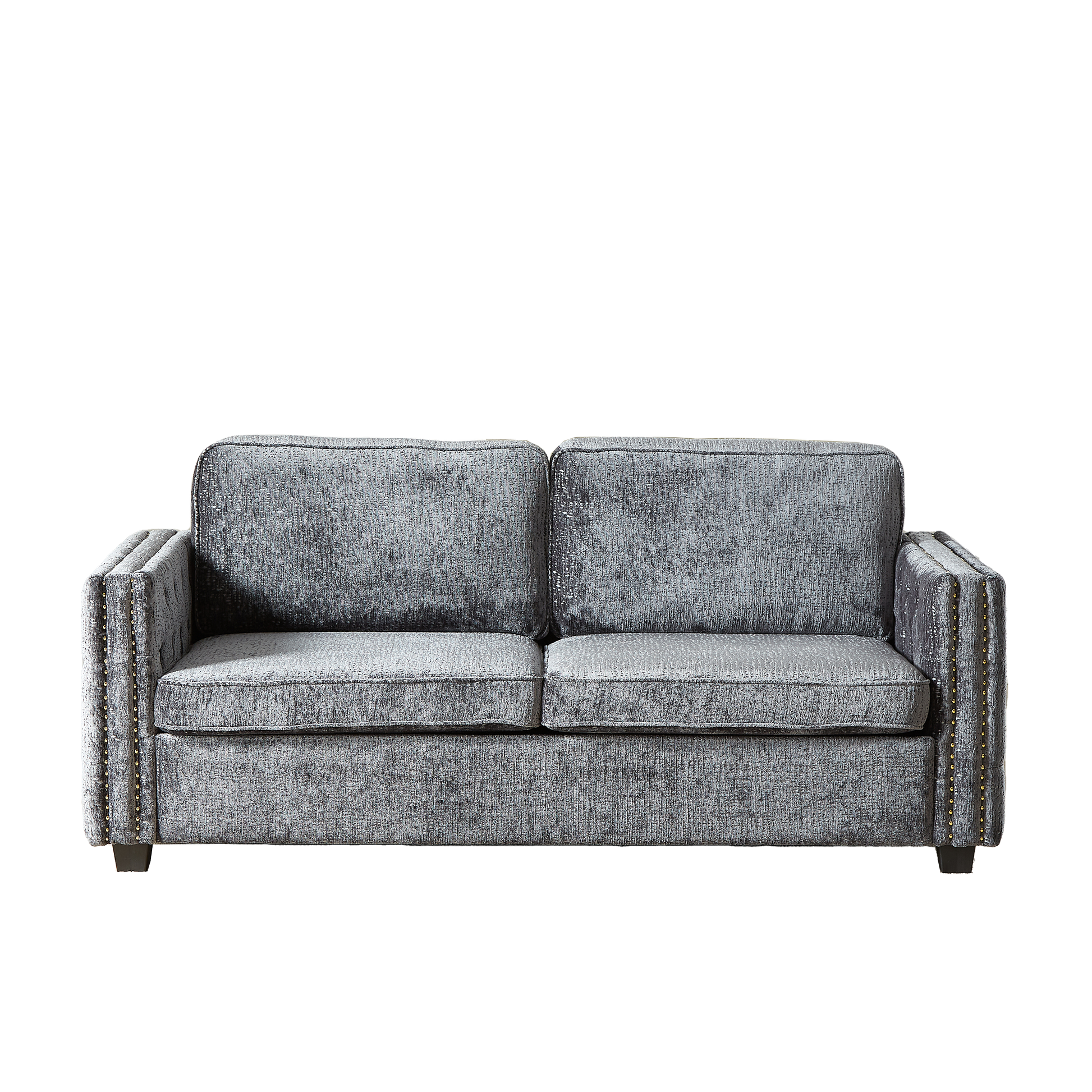 Convertible Sleeper Sofa With Memory Foam Mattress, 3 Seater Full Size Bed Couch For Living Rooms, Designed With Chenille Fabric Grey Chenille 3 Seat