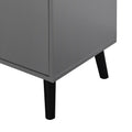 Storage Cabinet With 3 Drawers & Adjustable Shelf, Mid Century Cabinet With Door, Accent Cabinet For Living Room, Home Office, Entryway, Gray 3 4 Drawers Gray Particle Board